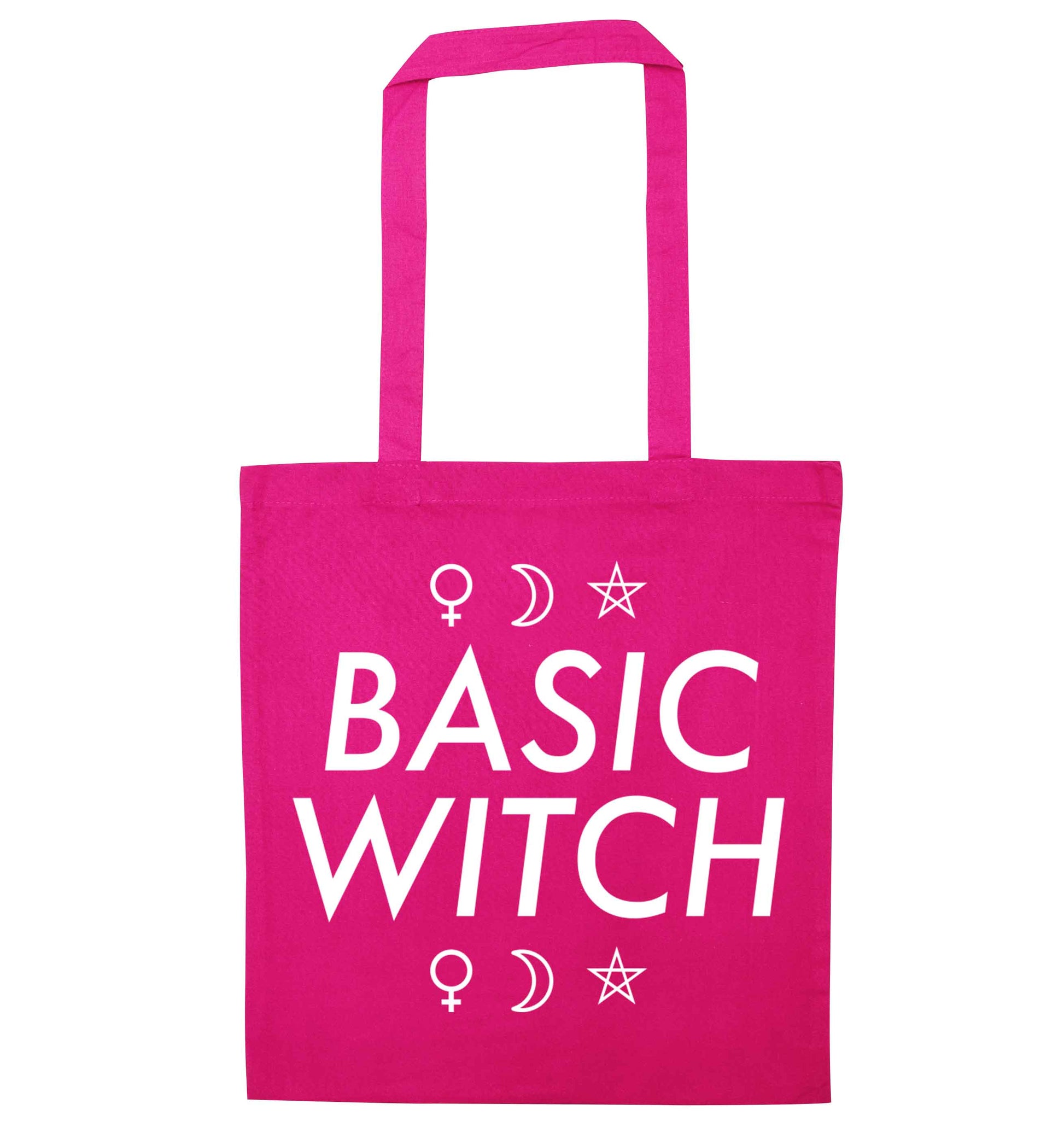 Basic witch 1 pink tote bag