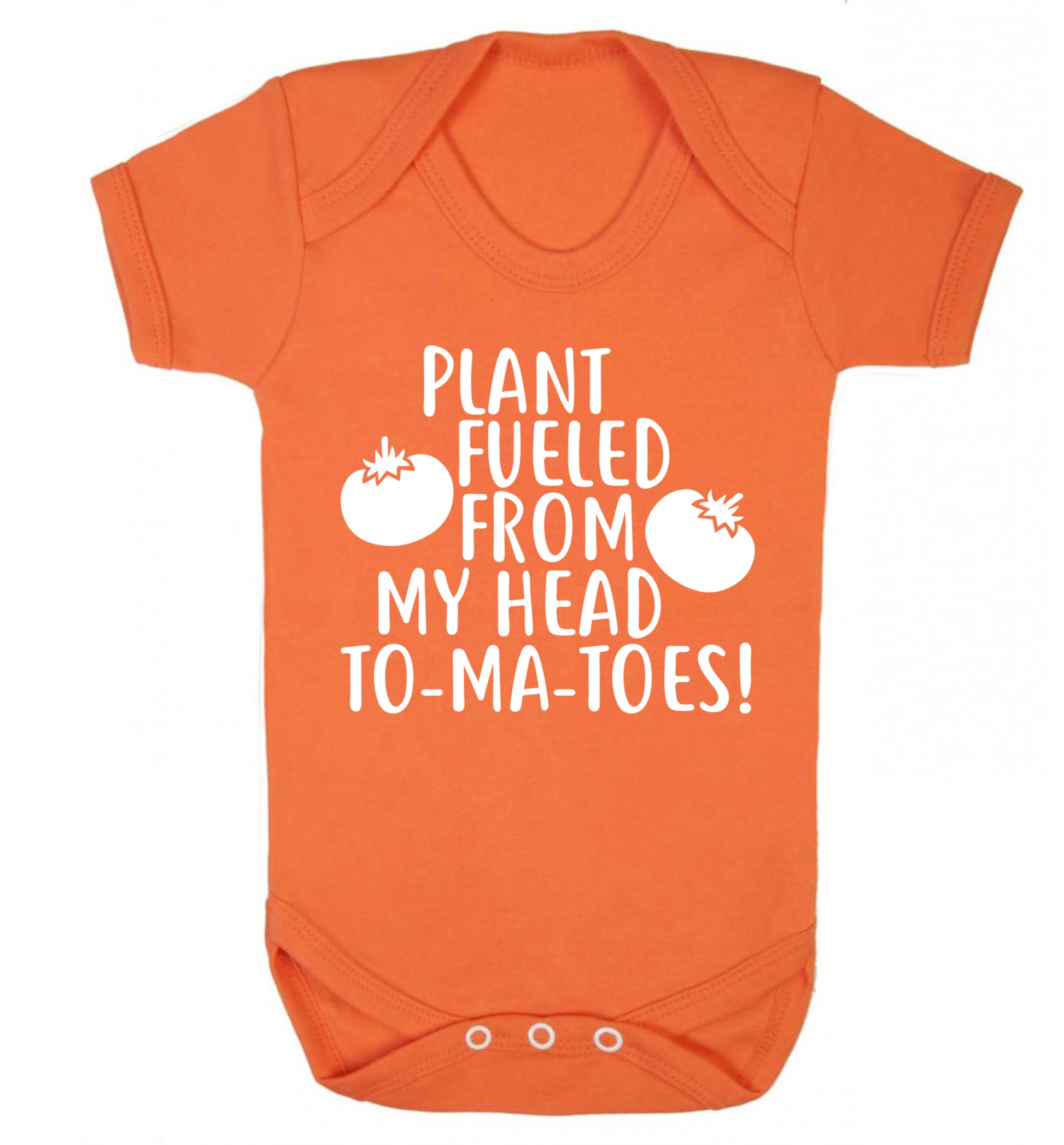 Plant fueled from my head to-ma-toes Baby Vest orange 18-24 months