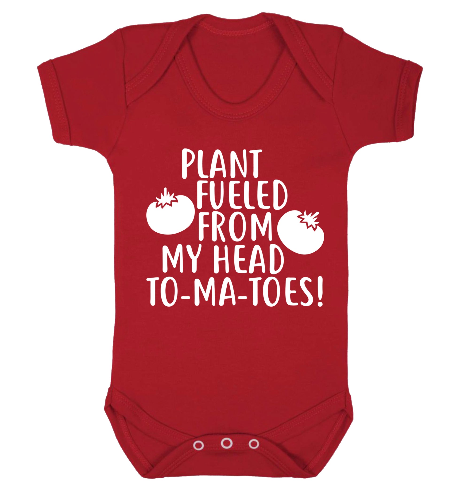 Plant fueled from my head to-ma-toes Baby Vest red 18-24 months