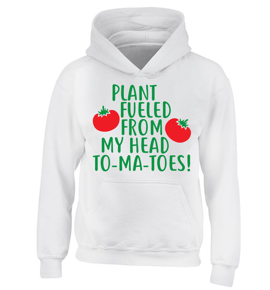 Plant fueled from my head to-ma-toes children's white hoodie 12-14 Years
