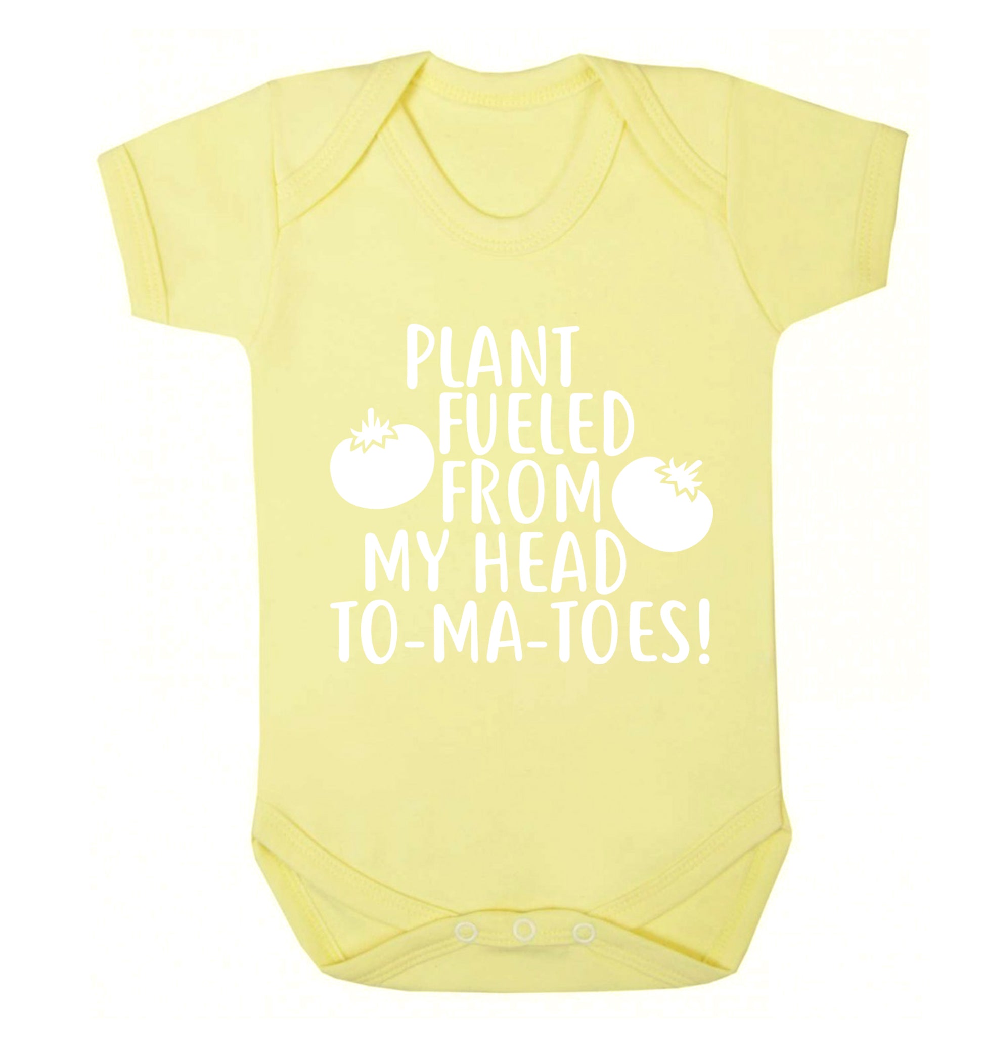Plant fueled from my head to-ma-toes Baby Vest pale yellow 18-24 months