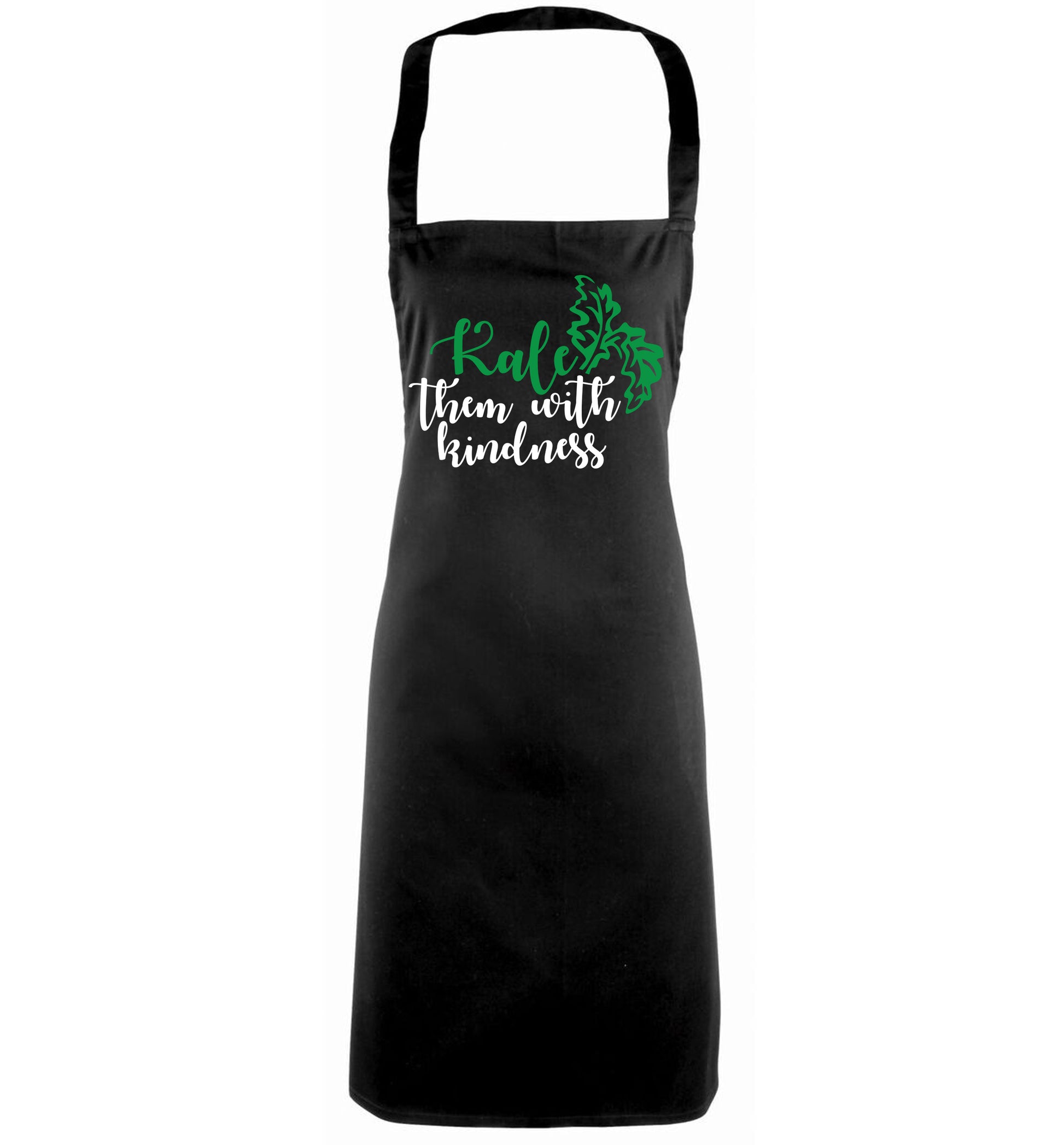 Kale them with kindness black apron