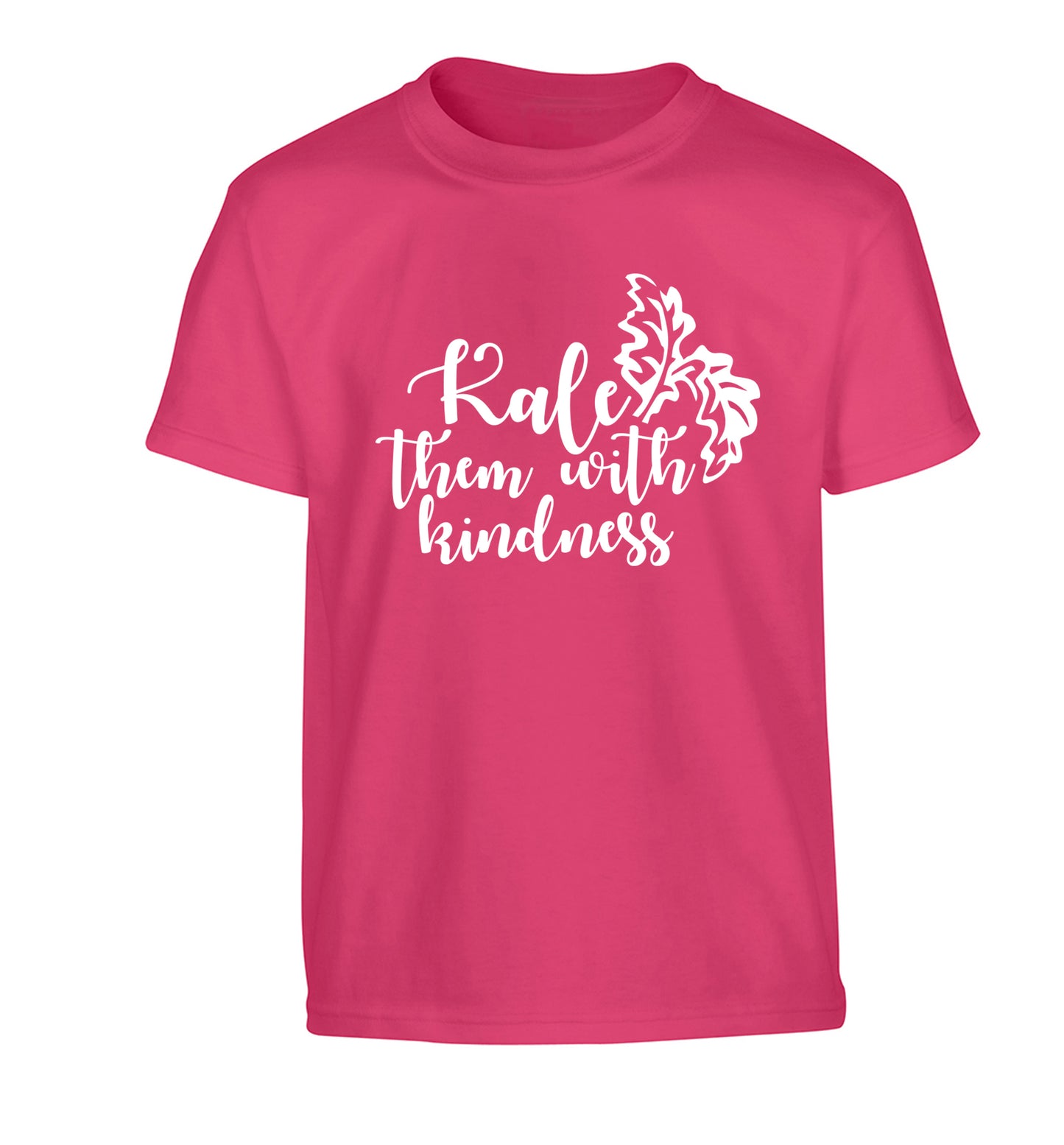 Kale them with kindness Children's pink Tshirt 12-14 Years