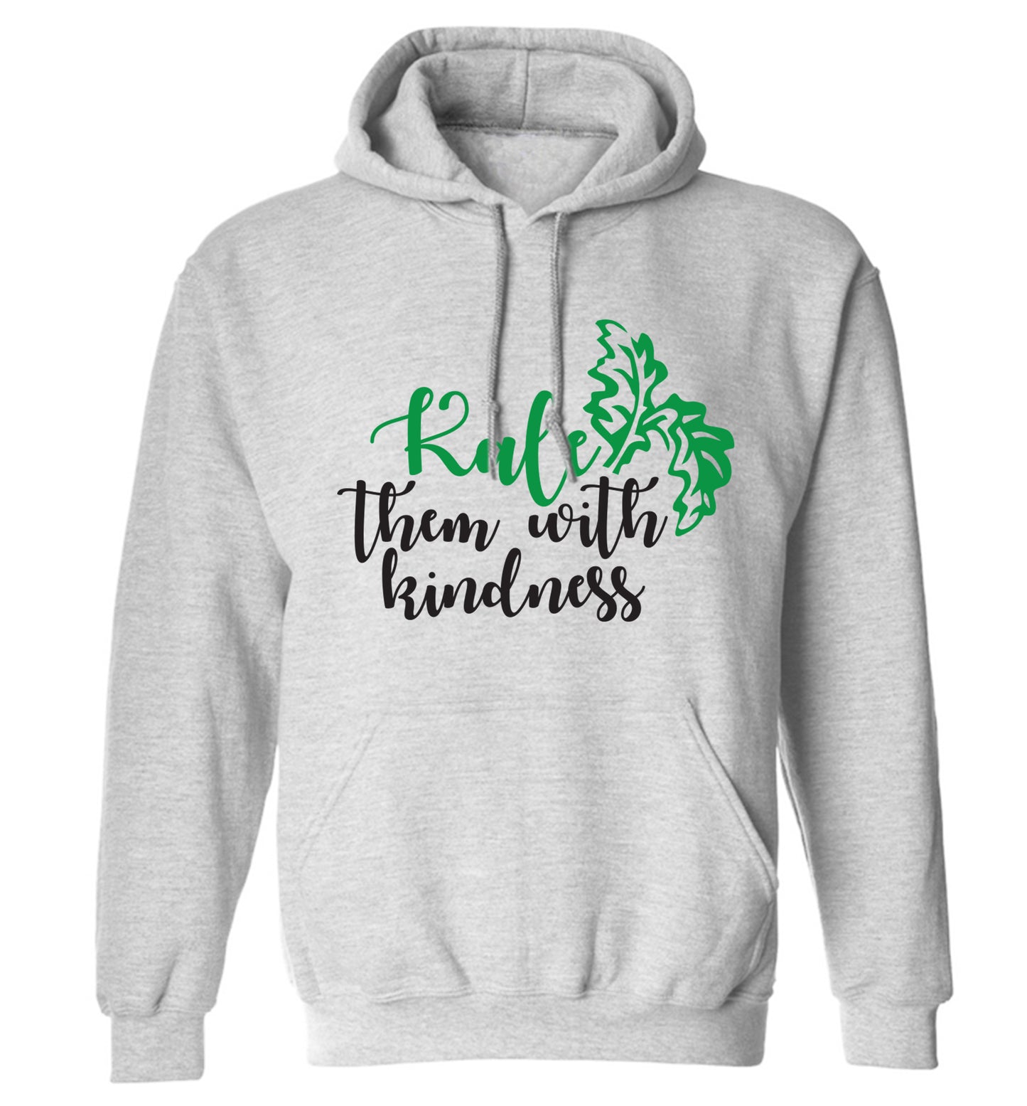 Kale them with kindness adults unisex grey hoodie 2XL
