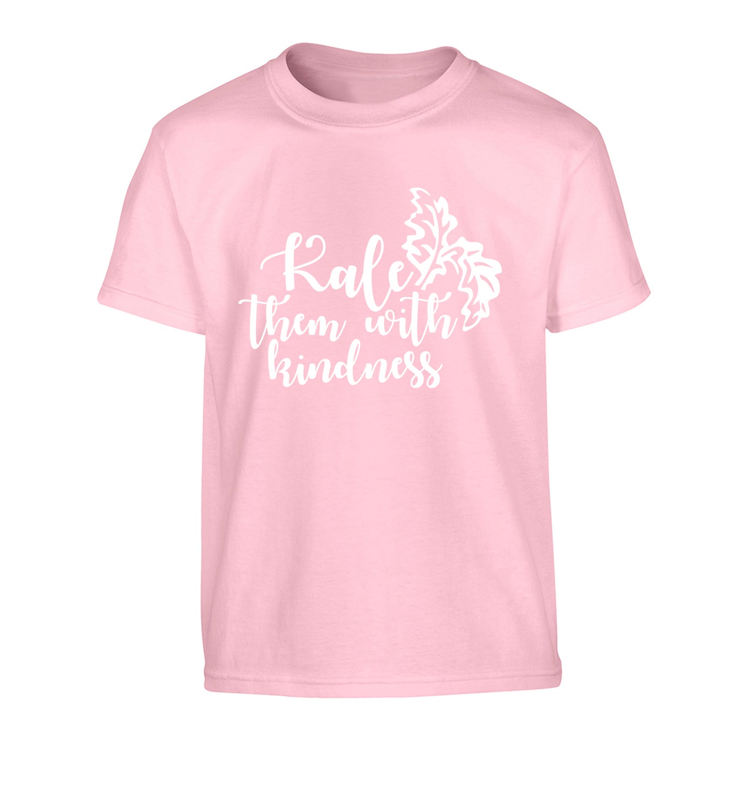 Kale them with kindness Children's light pink Tshirt 12-14 Years