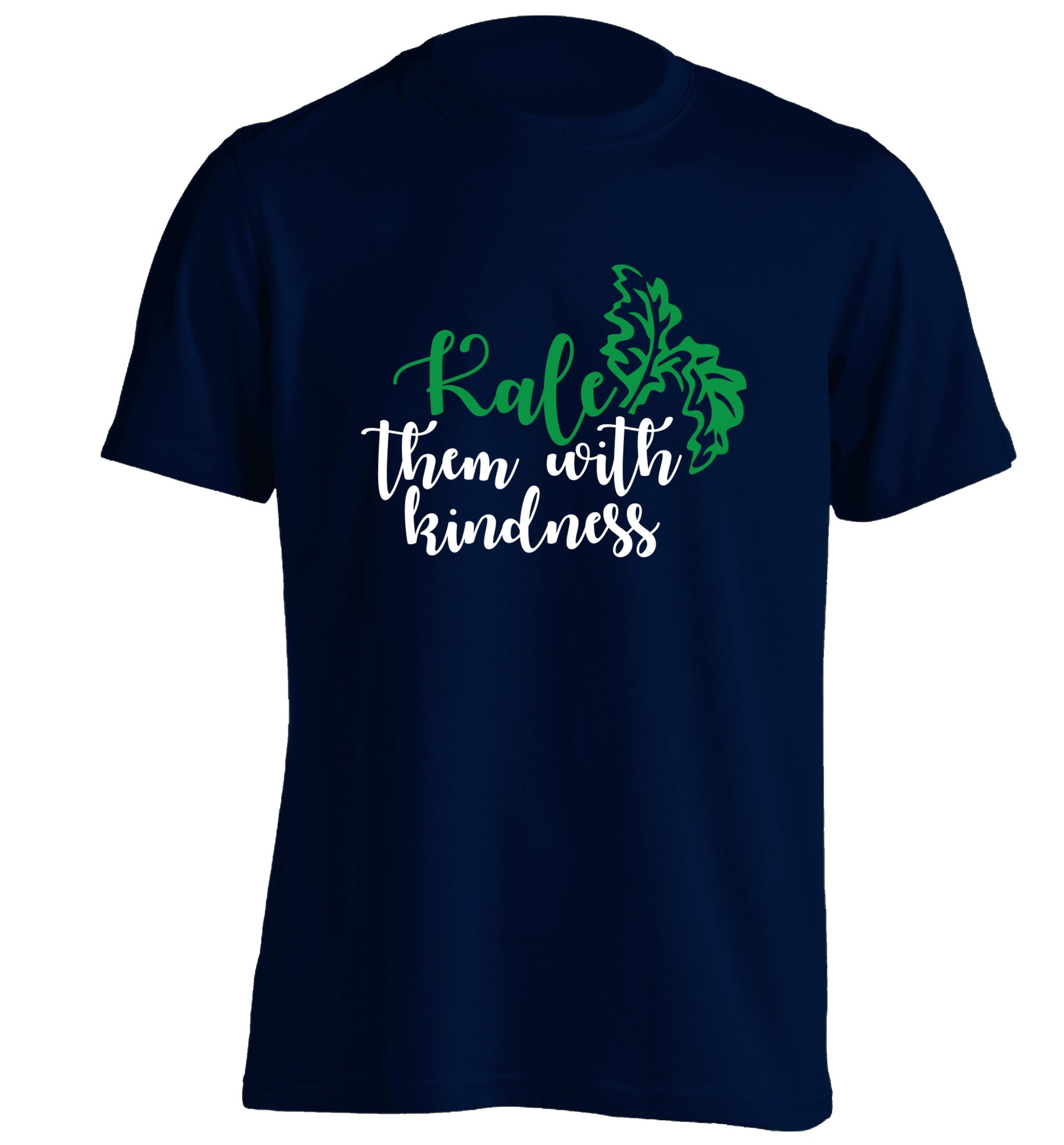 Kale them with kindness adults unisex navy Tshirt 2XL