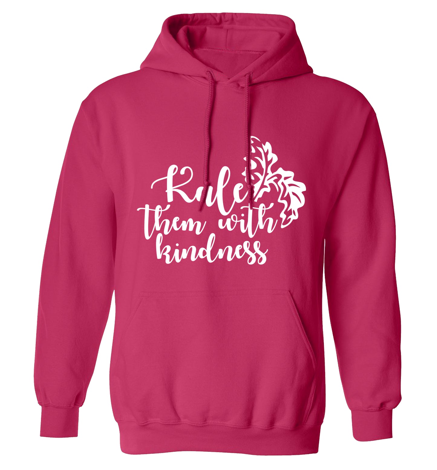 Kale them with kindness adults unisex pink hoodie 2XL