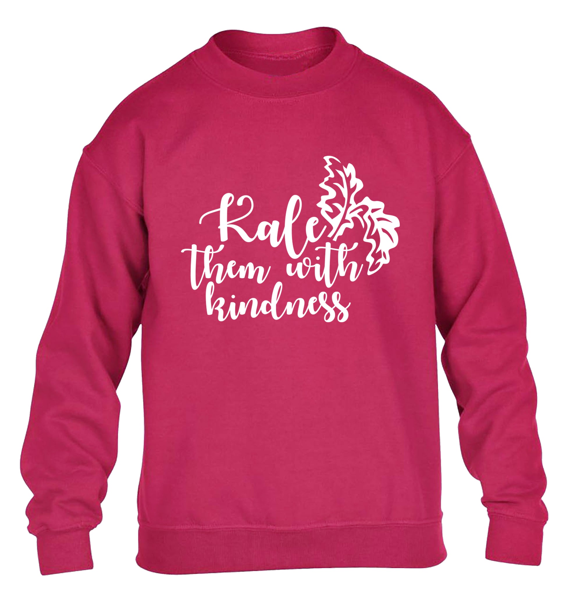Kale them with kindness children's pink sweater 12-14 Years