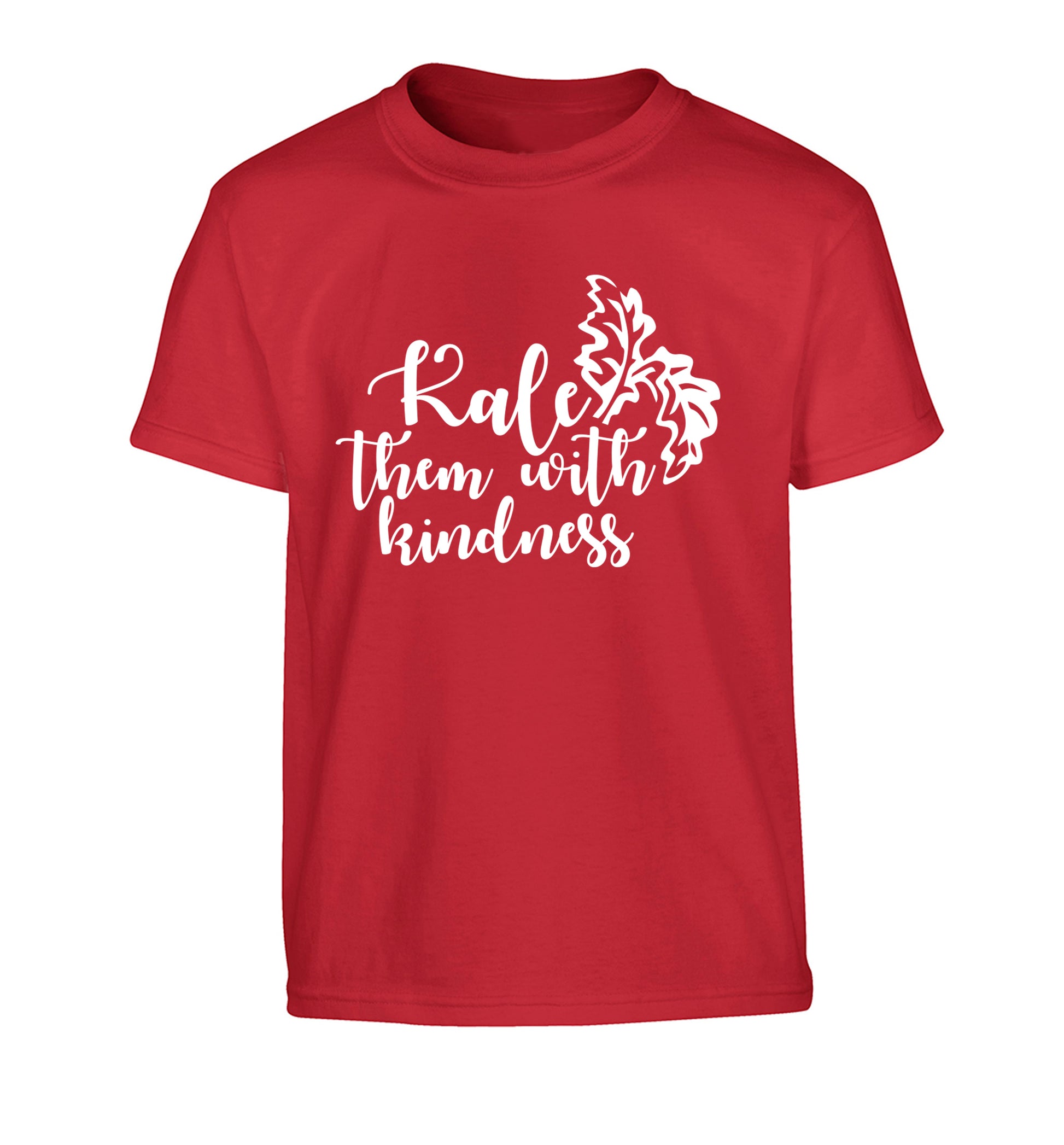 Kale them with kindness Children's red Tshirt 12-14 Years