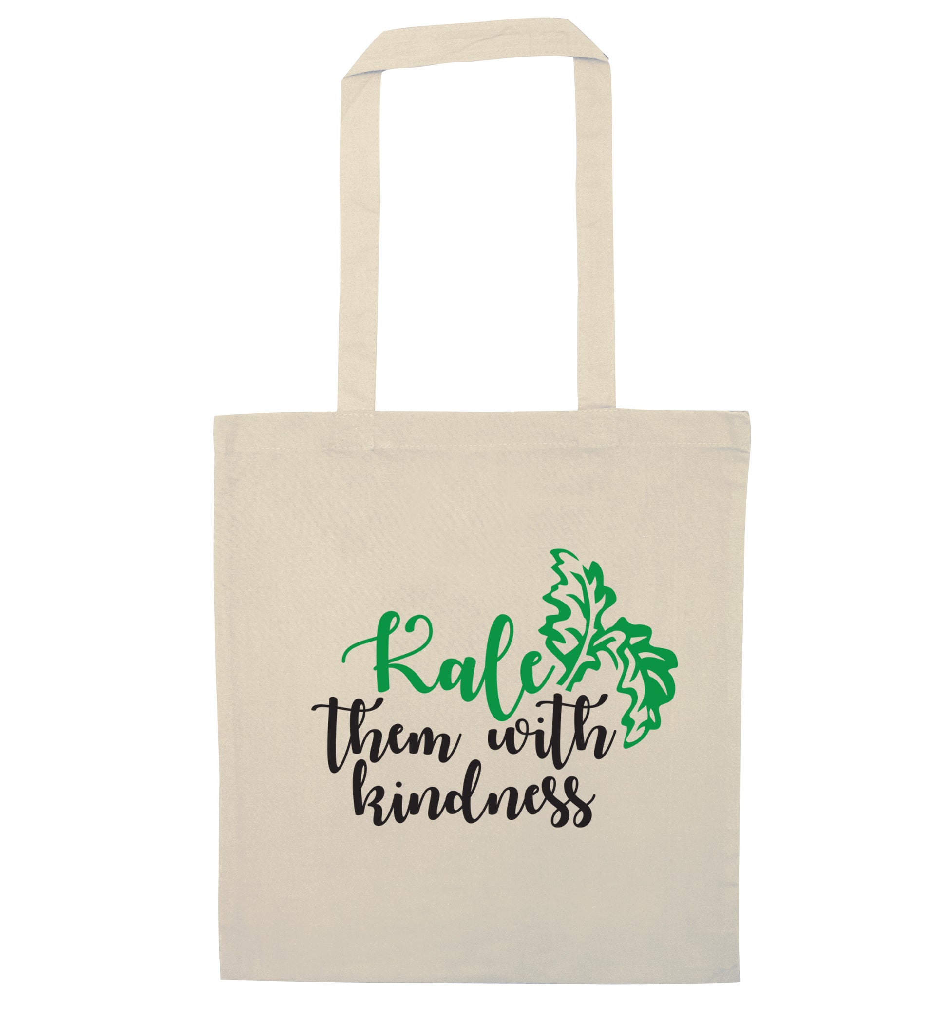 Kale them with kindness natural tote bag