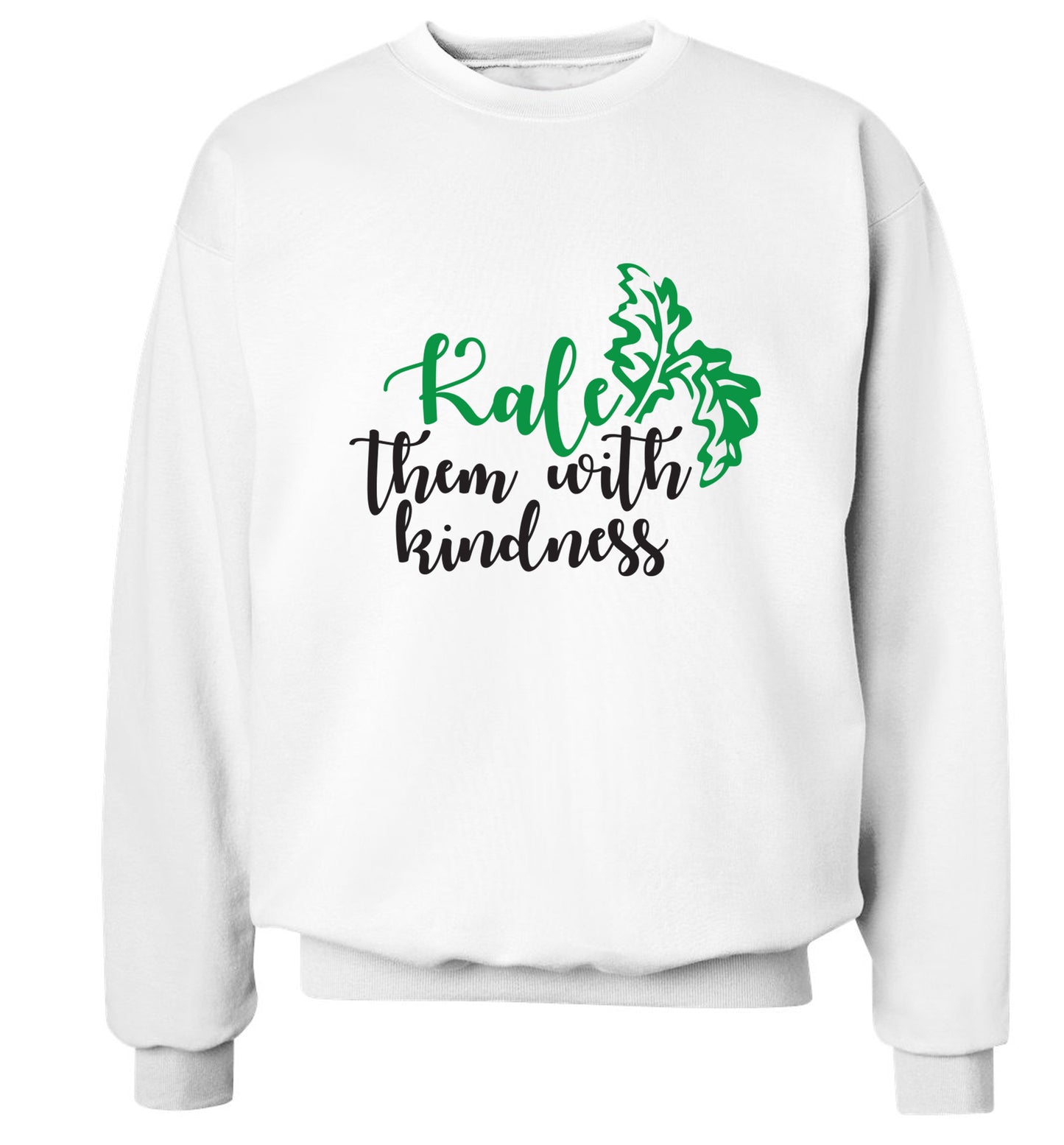Kale them with kindness Adult's unisex white Sweater 2XL