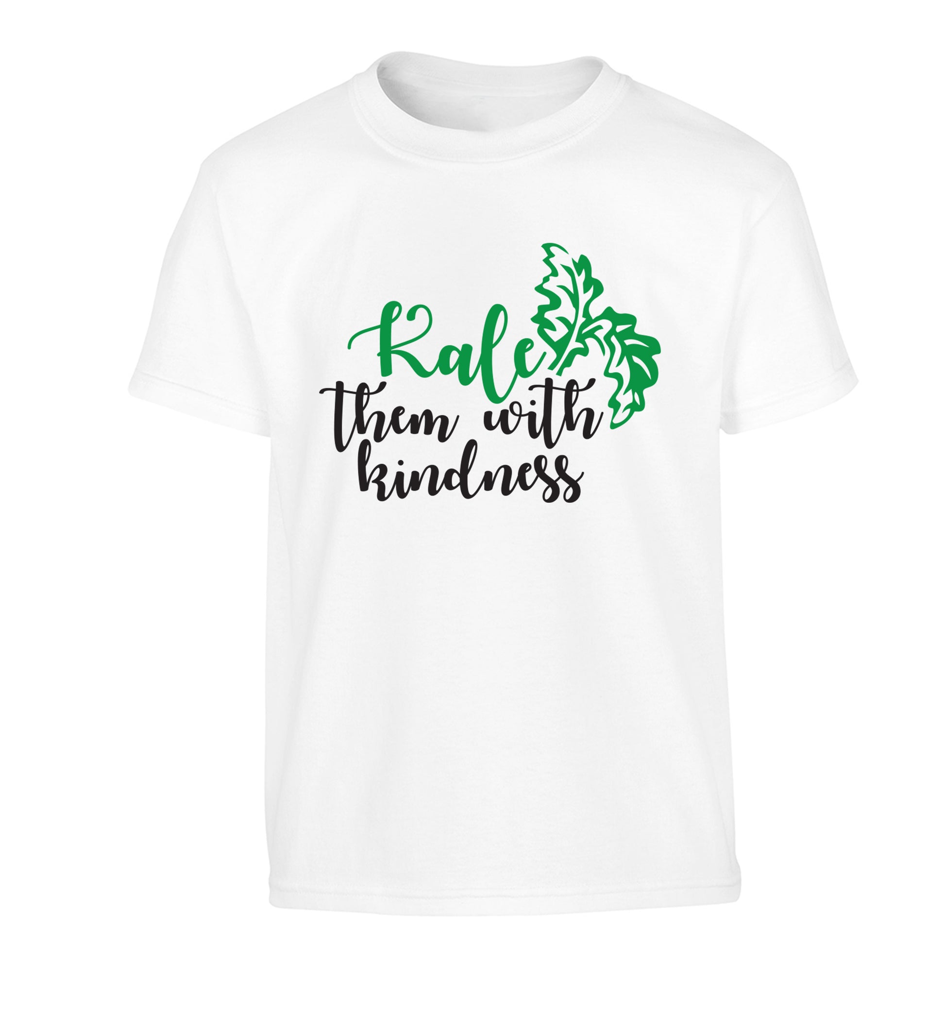 Kale them with kindness Children's white Tshirt 12-14 Years