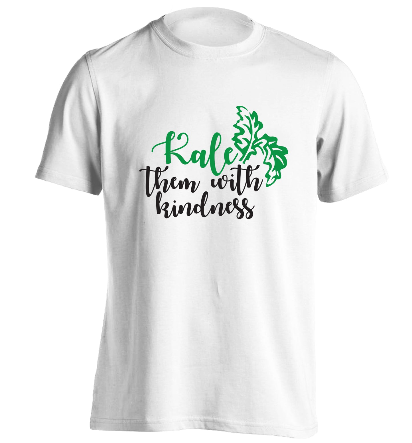 Kale them with kindness adults unisex white Tshirt 2XL