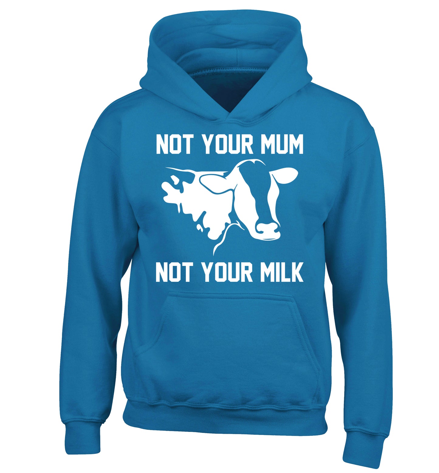 Not your mum not your milk children's blue hoodie 12-14 Years