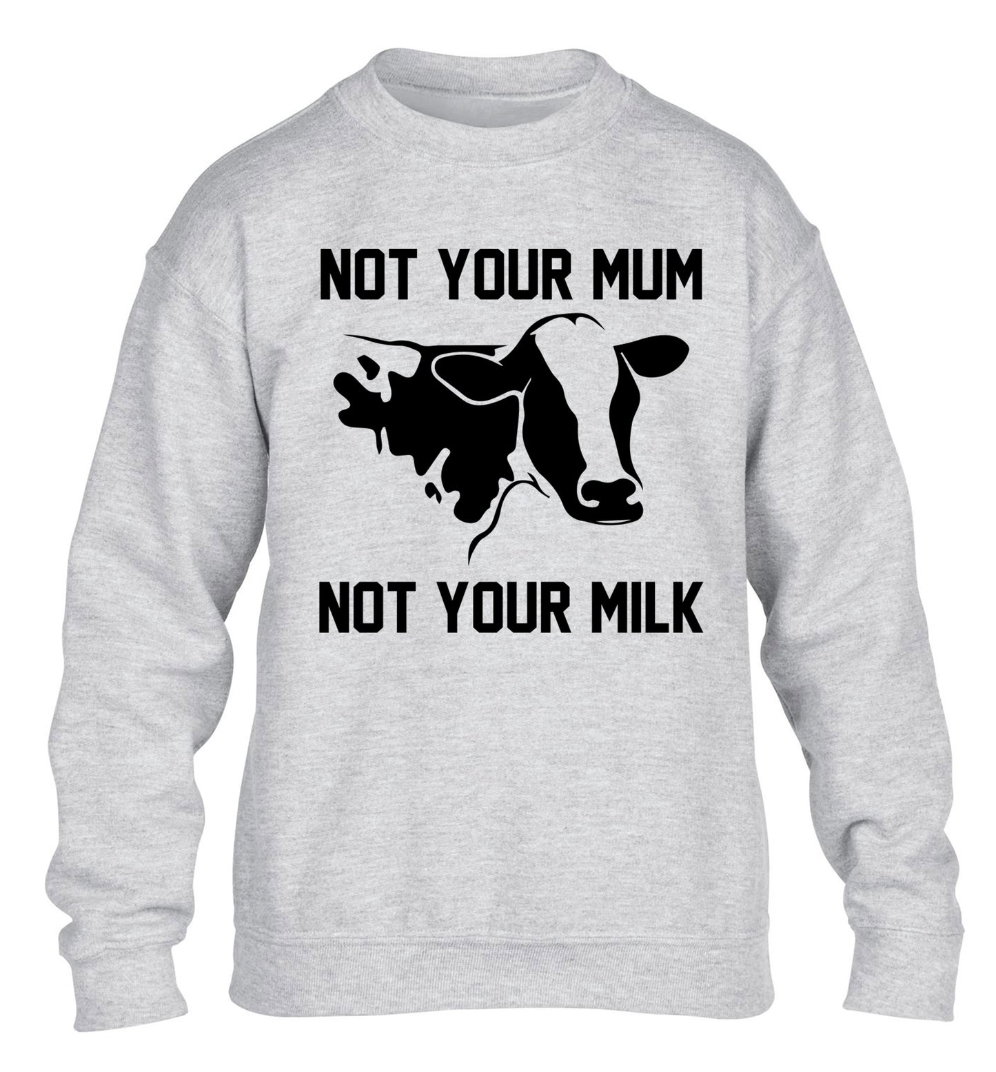 Not your mum not your milk children's grey sweater 12-14 Years