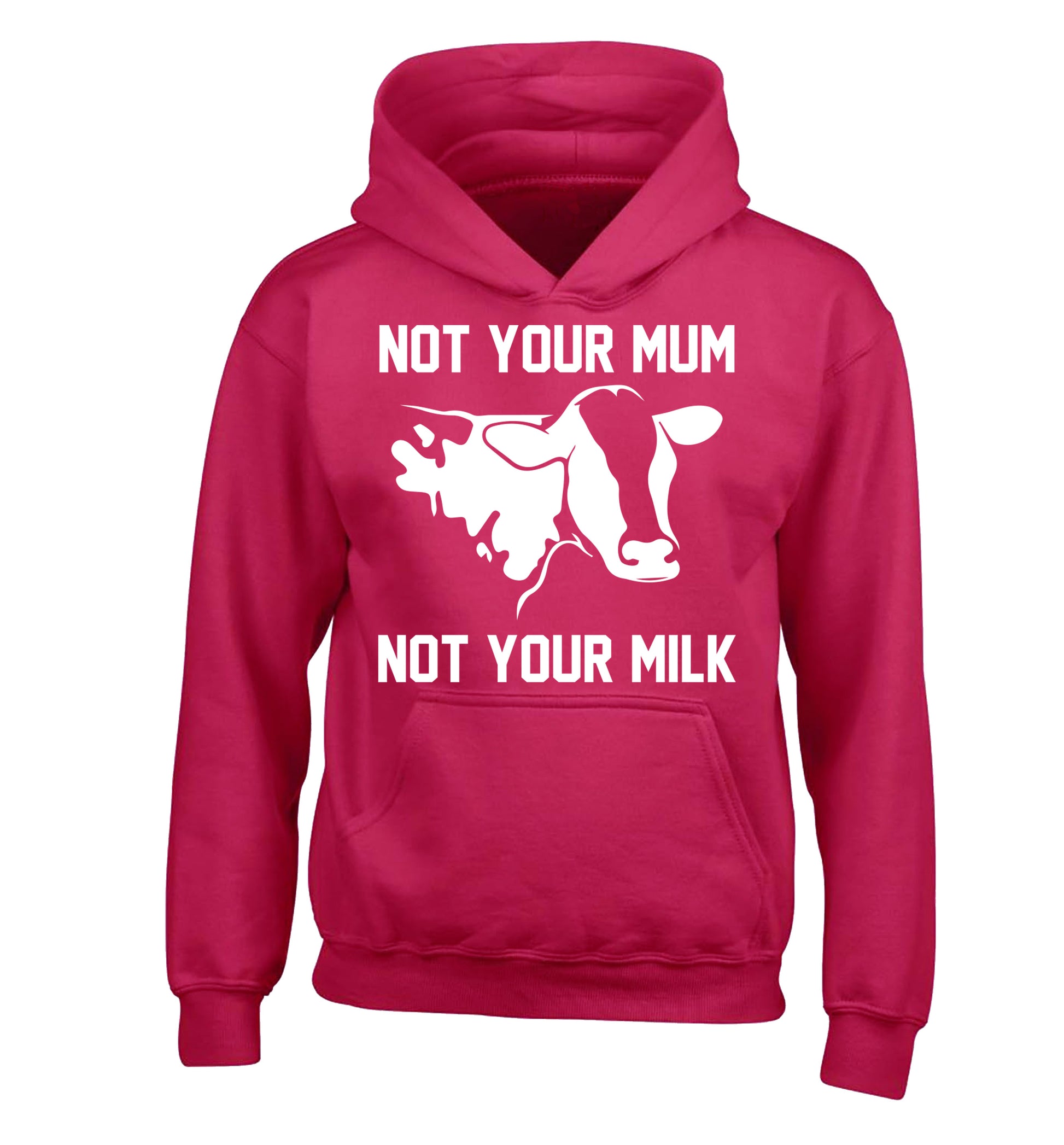 Not your mum not your milk children's pink hoodie 12-14 Years