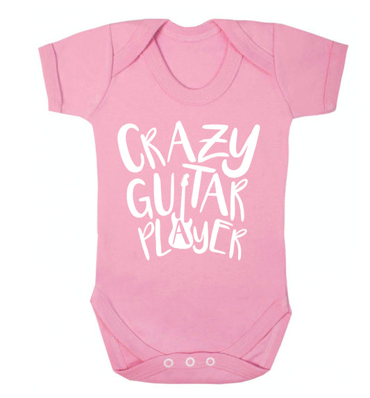 Crazy guitar player Baby Vest pale pink 18-24 months