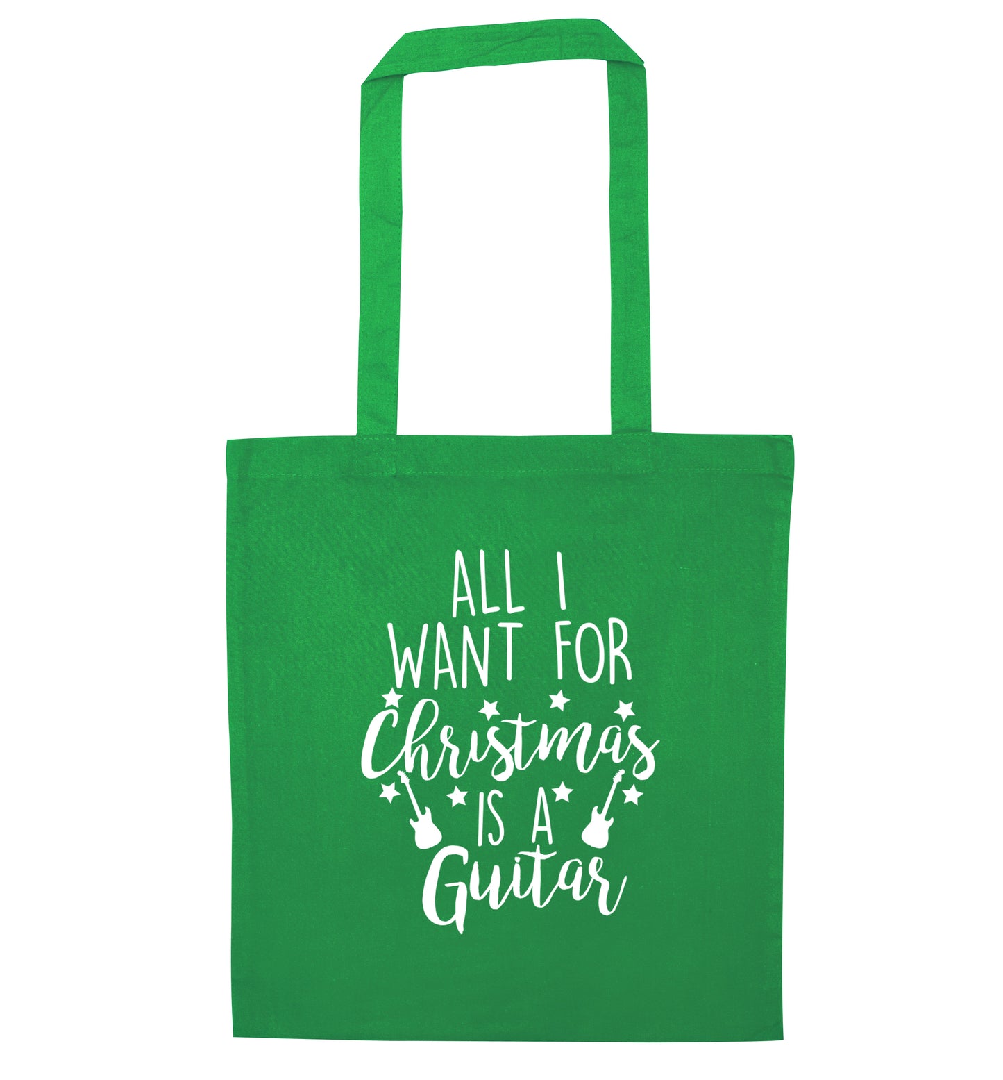 All I want for Christmas is a guitar green tote bag