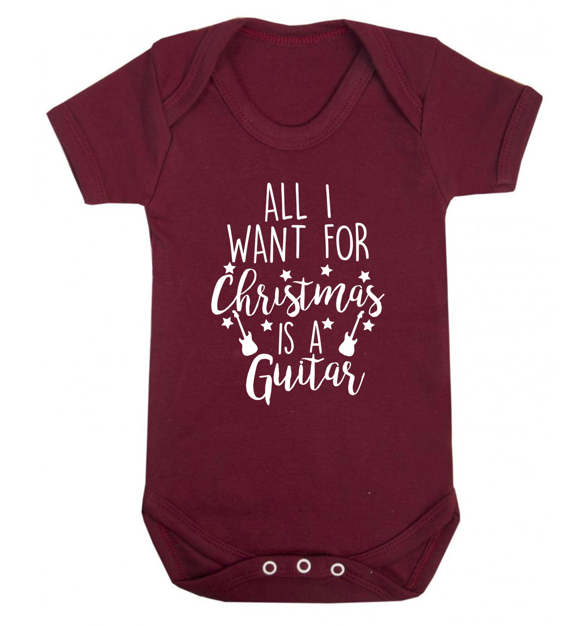 All I want for Christmas is a guitar Baby Vest maroon 18-24 months