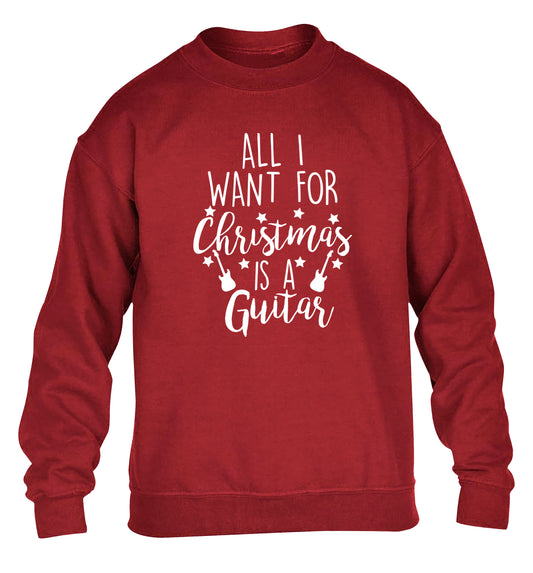 All I want for Christmas is a guitar children's grey sweater 12-14 Years