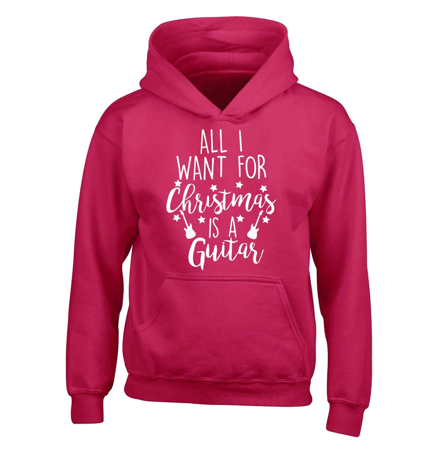 All I want for Christmas is a guitar children's pink hoodie 12-14 Years