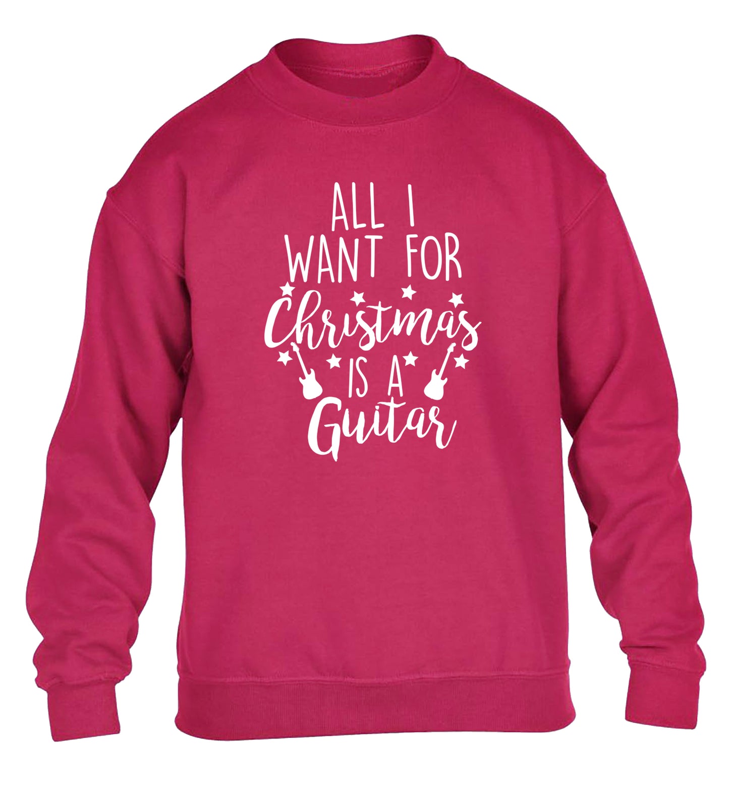 All I want for Christmas is a guitar children's pink sweater 12-14 Years