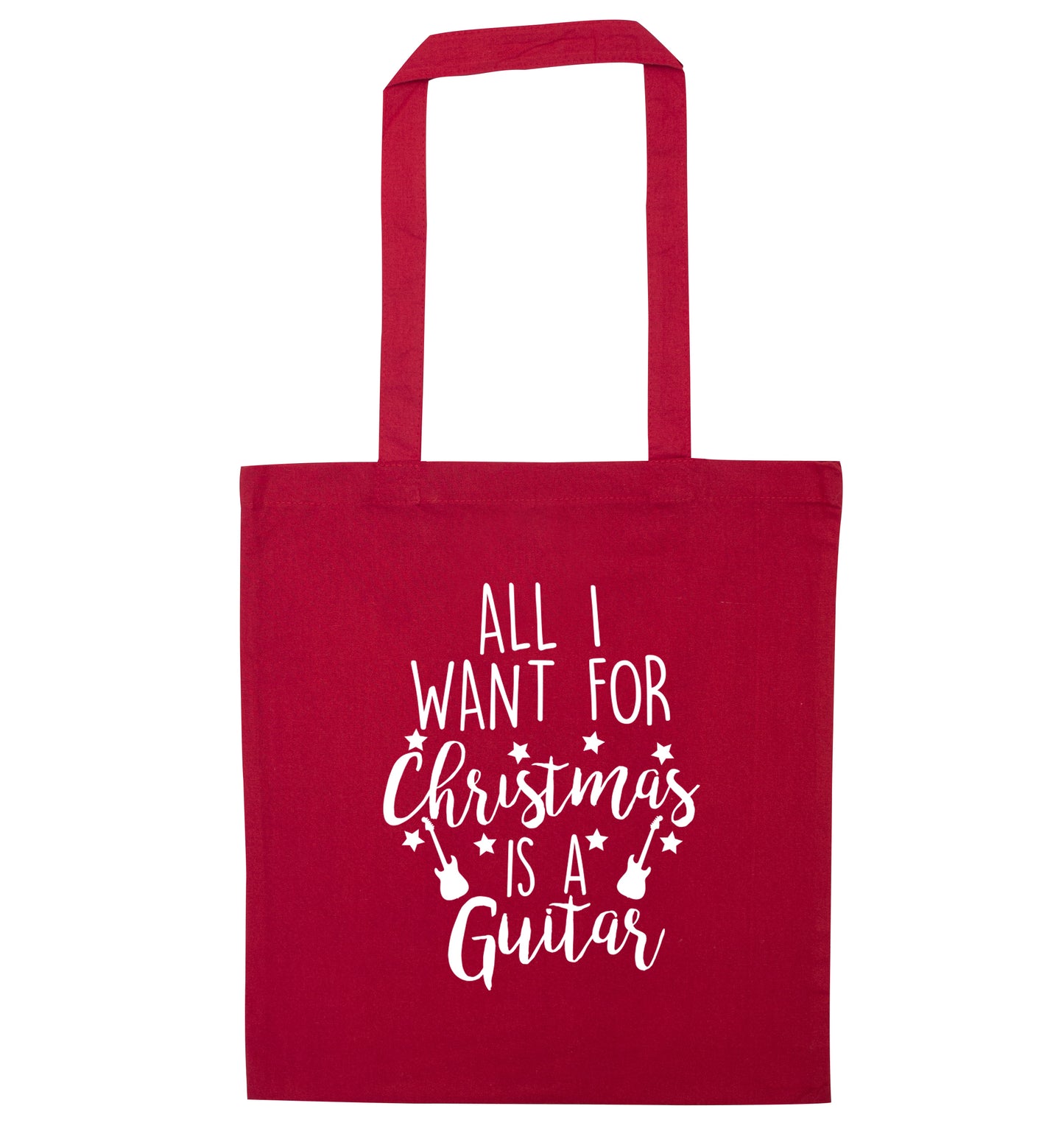 All I want for Christmas is a guitar red tote bag