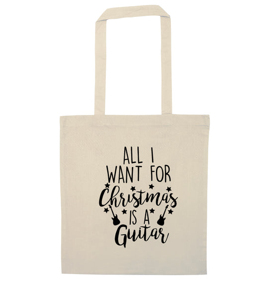 All I want for Christmas is a guitar natural tote bag
