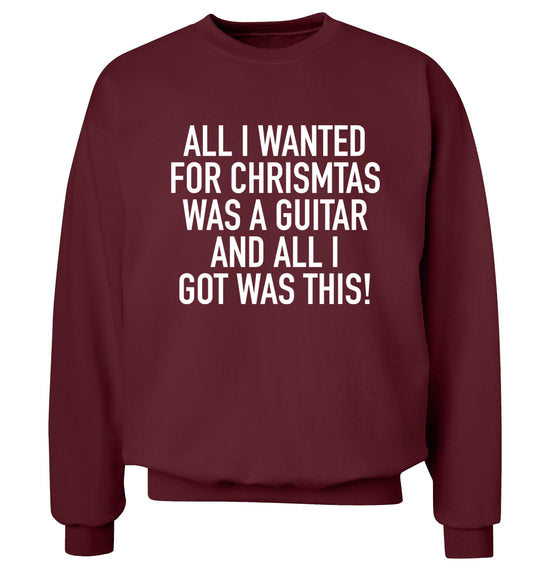 All I wanted for Christmas was a guitar and all I got was this! Adult's unisex maroon Sweater 2XL