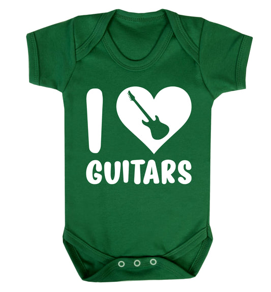I love guitars Baby Vest green 18-24 months