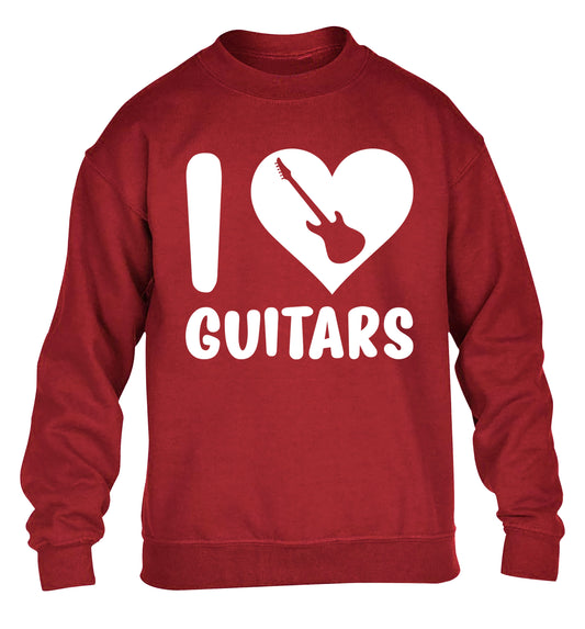 I love guitars children's grey sweater 12-14 Years