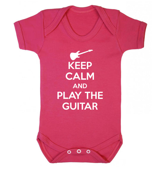 Keep calm and play the guitar Baby Vest dark pink 18-24 months