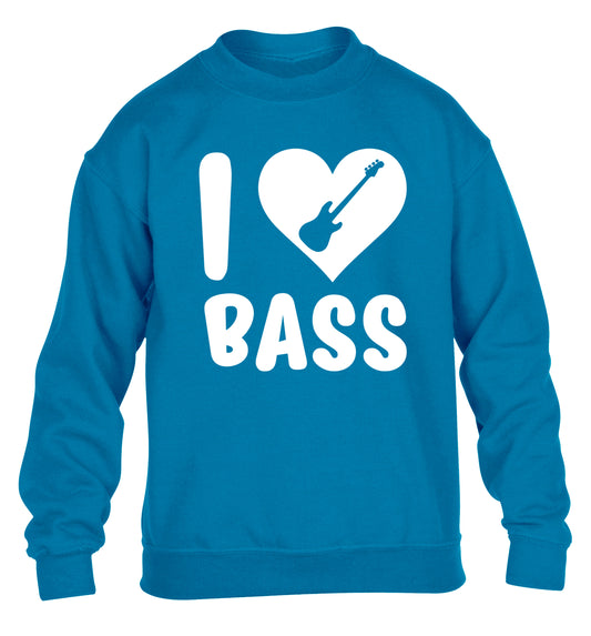 I love bass children's blue sweater 12-14 Years