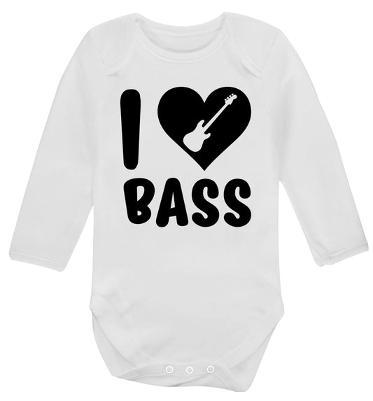 I love bass Baby Vest long sleeved white 6-12 months