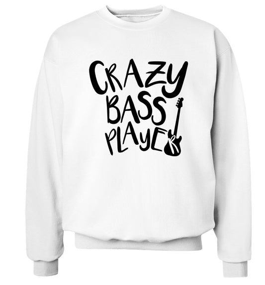 Crazy bass player Adult's unisex white Sweater 2XL