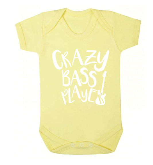 Crazy bass player Baby Vest pale yellow 18-24 months
