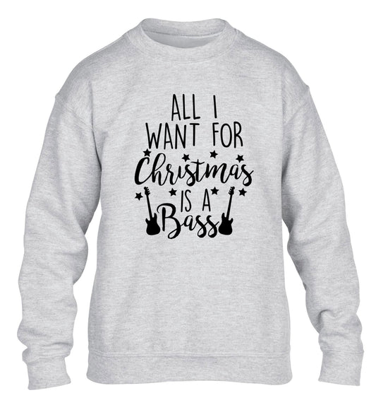 All I want for Christmas is a bass children's grey sweater 12-14 Years