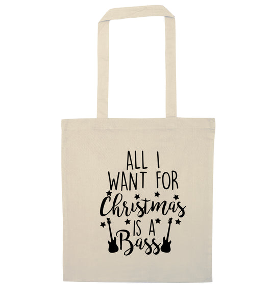 All I want for Christmas is a bass natural tote bag