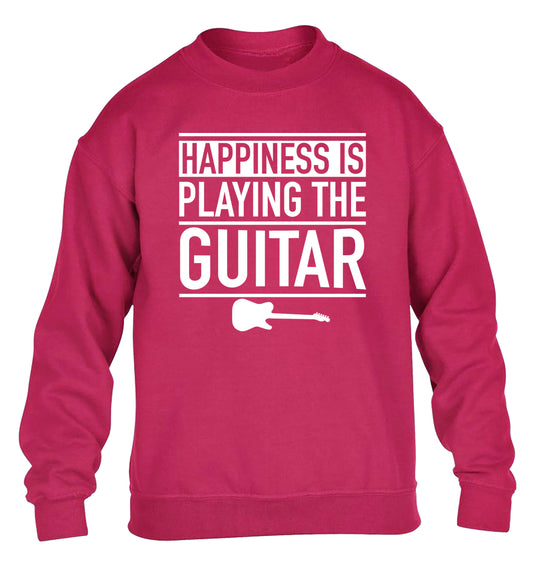 Happines is playing the guitar children's pink sweater 12-14 Years