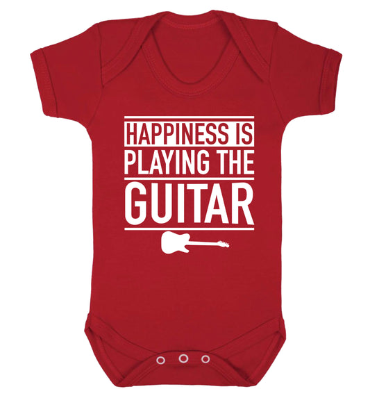 Happines is playing the guitar Baby Vest red 18-24 months
