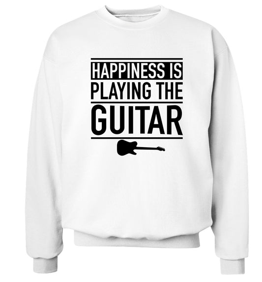 Happines is playing the guitar Adult's unisex white Sweater 2XL