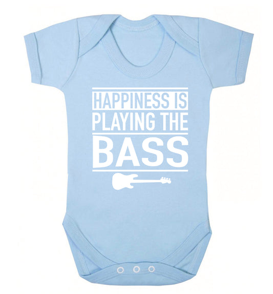 Happines is playing the bass Baby Vest pale blue 18-24 months