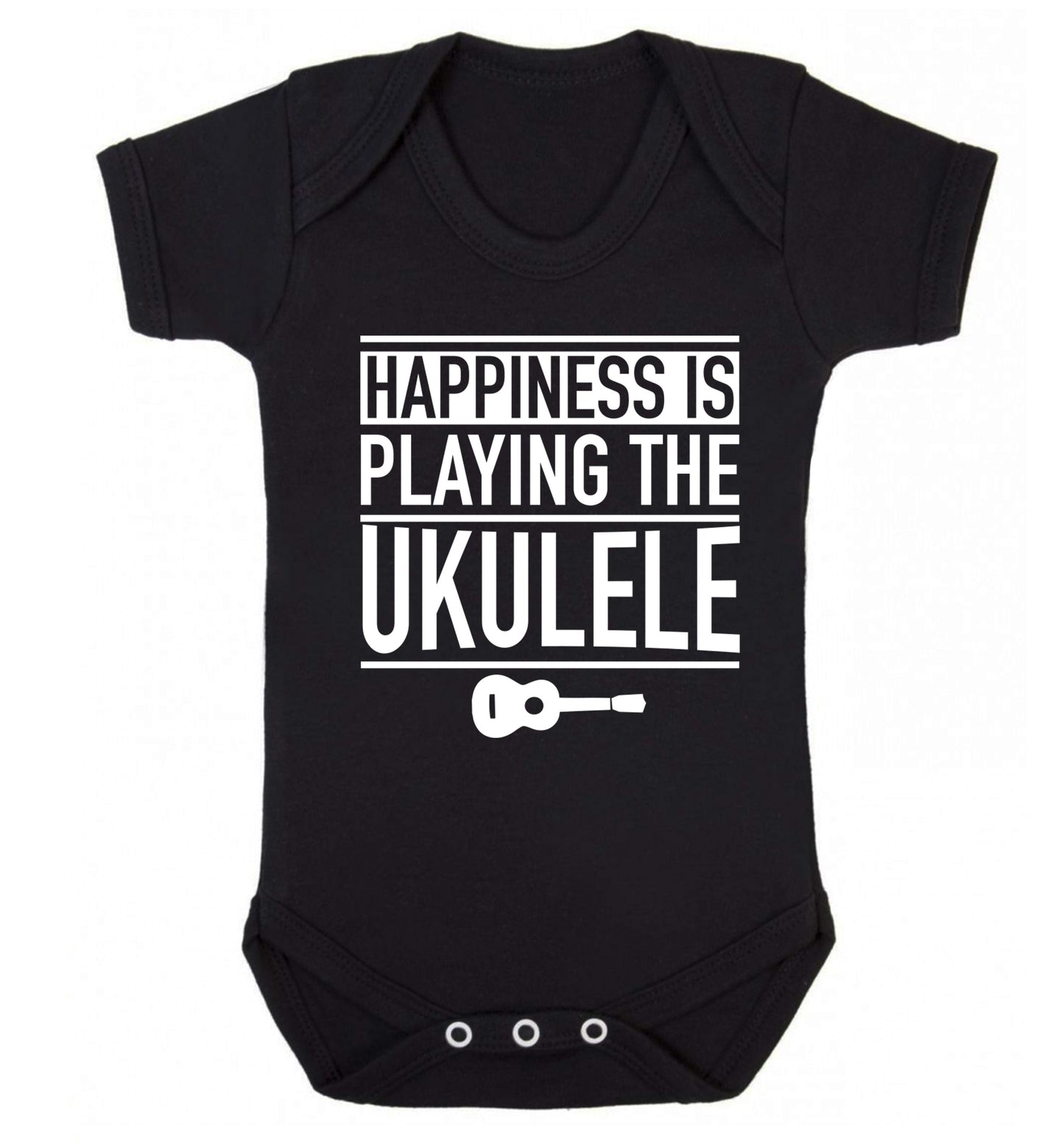 Happines is playing the ukulele Baby Vest black 18-24 months