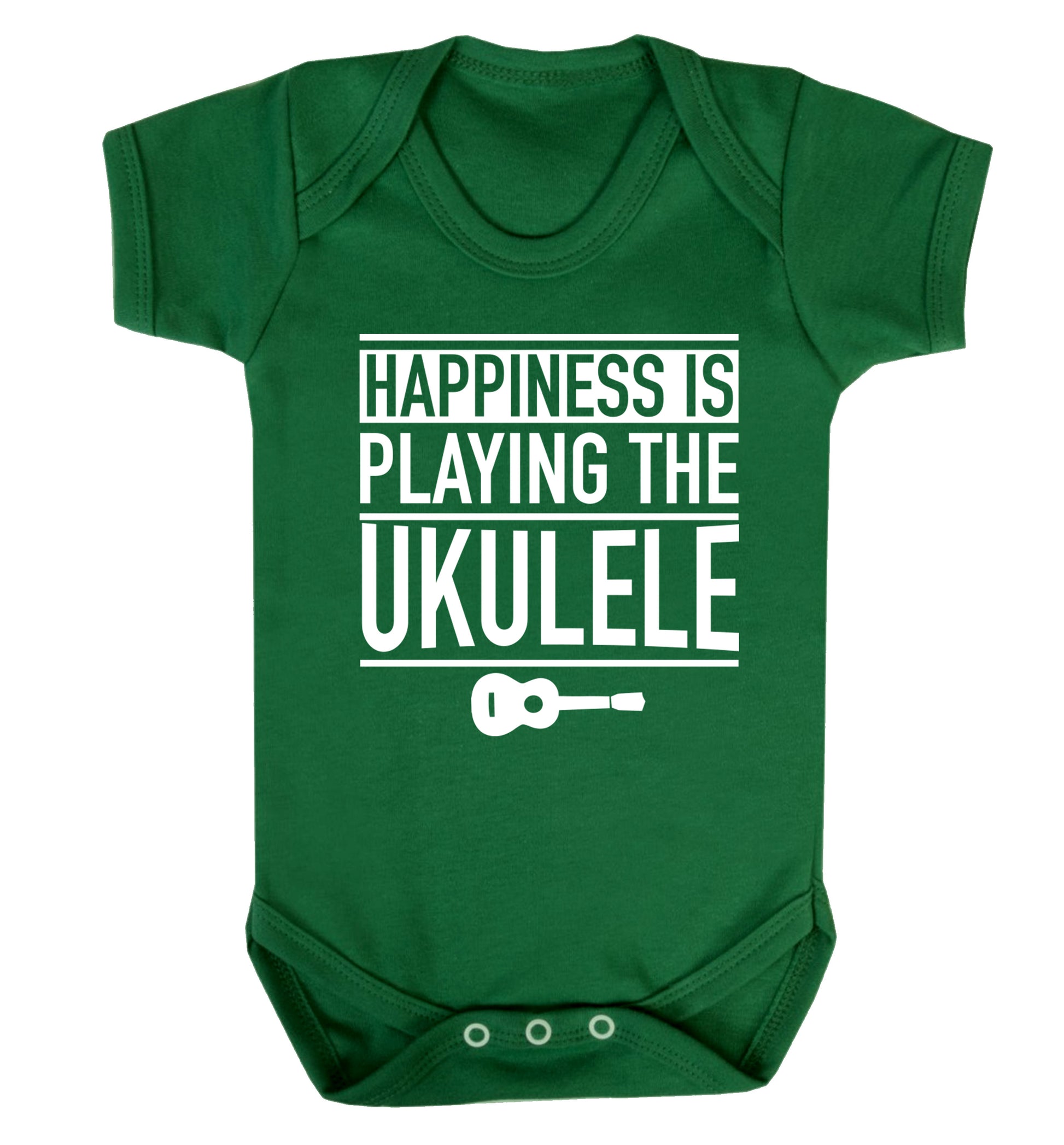Happines is playing the ukulele Baby Vest green 18-24 months