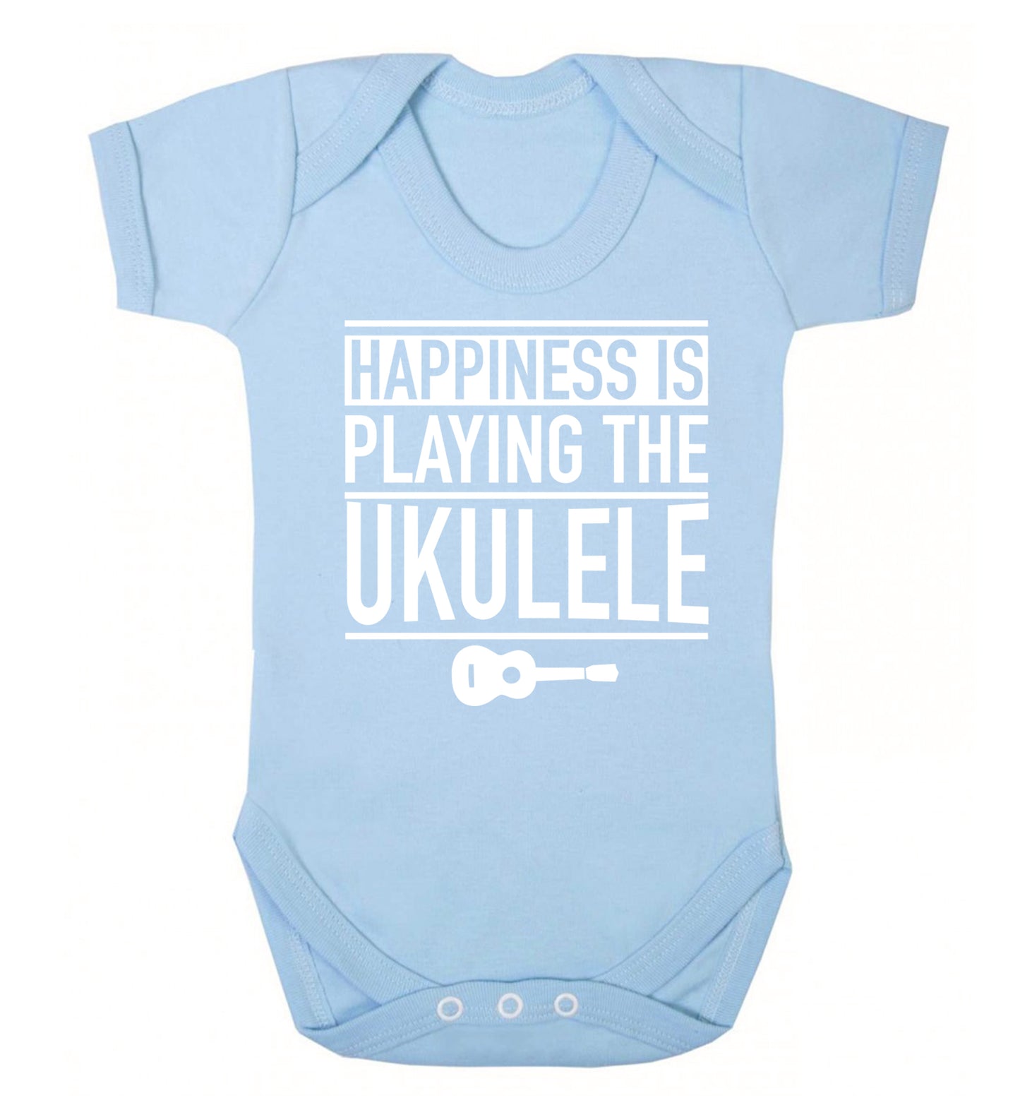 Happines is playing the ukulele Baby Vest pale blue 18-24 months