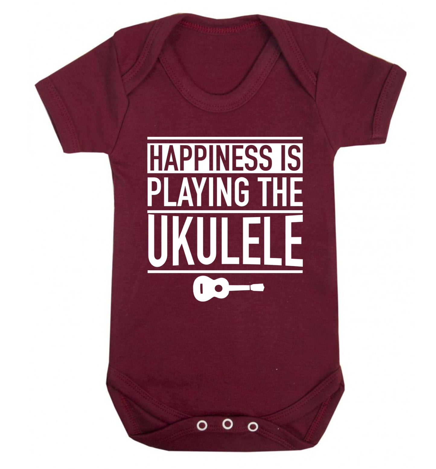 Happines is playing the ukulele Baby Vest maroon 18-24 months