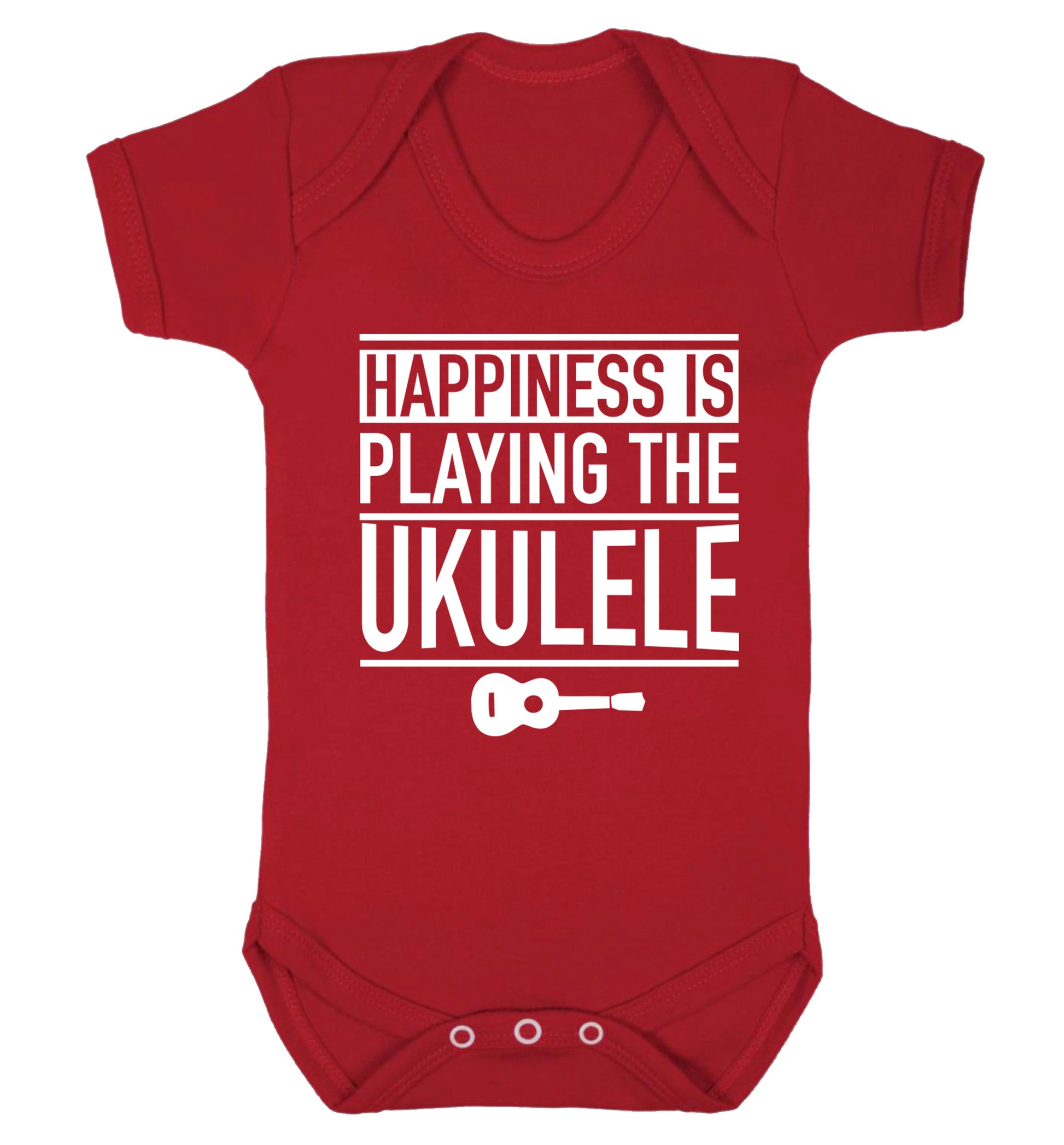 Happines is playing the ukulele Baby Vest red 18-24 months