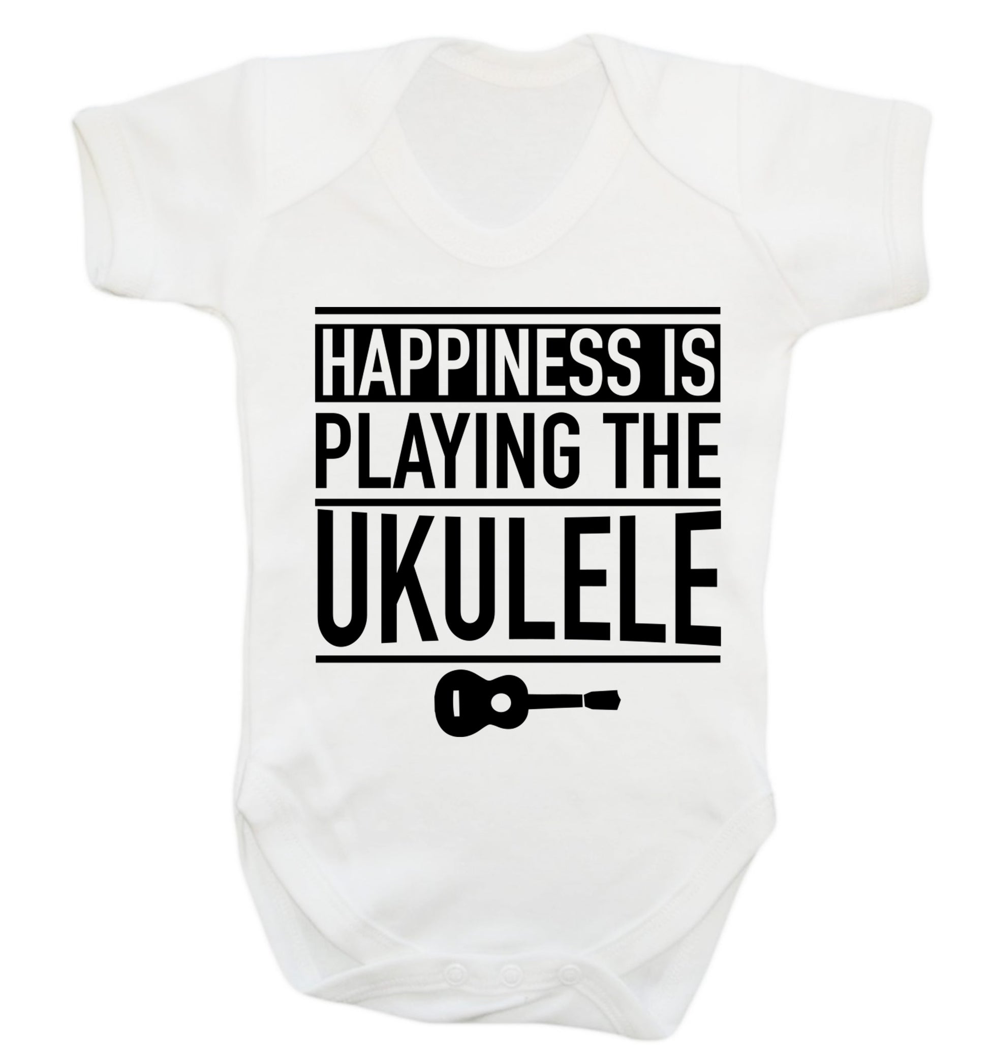 Happines is playing the ukulele Baby Vest white 18-24 months