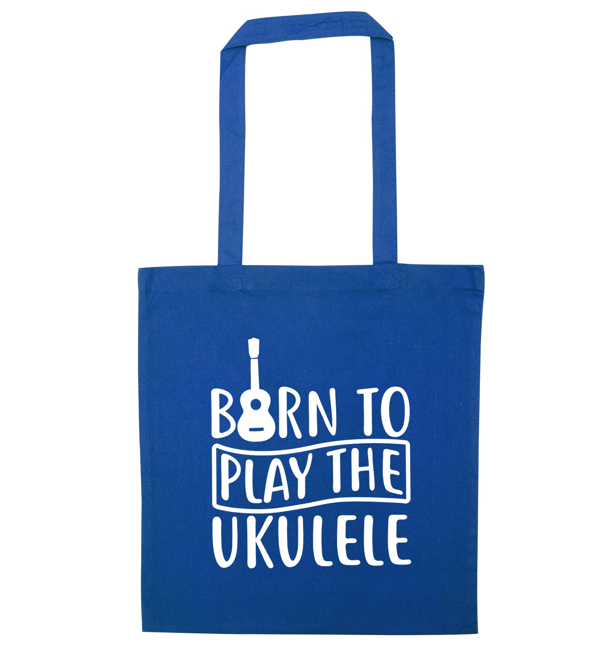 Born to play the ukulele blue tote bag