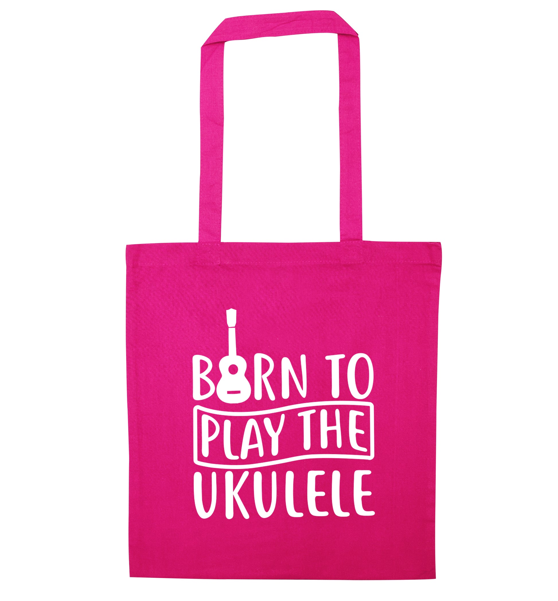 Born to play the ukulele pink tote bag